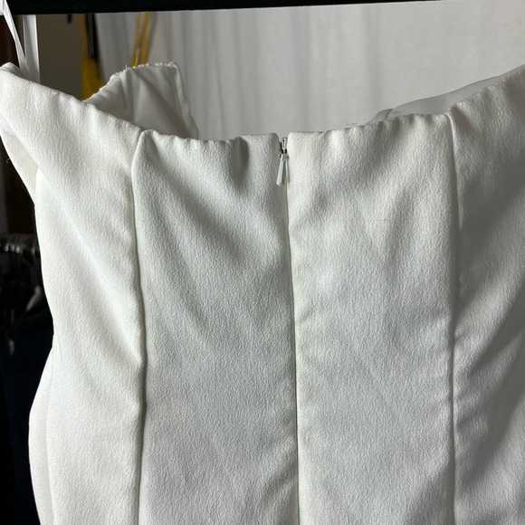 Katie May Come On Home NWT Twisted Strapless‎ Midi-Dress Ivory Satin Feel Small - Picture 9 of 9